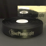 kadolint shootphotography zwart satijnen lint met zilver glanzende bedrukking